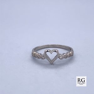 925 OPEN HEART CZ PAVE MILLGR RING - 6.5MM - 1.41g <br/>M13541