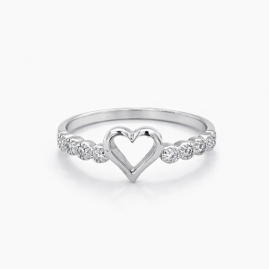 925 OPEN HEART CZ PAVE MILLGR RING - 6.5MM - 1.41g <br/>M13541