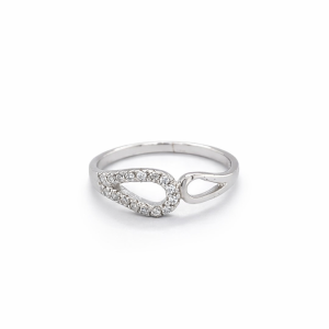 925 CZ PAVE+PLAIN OPEN CUT DBL T/DROP RING - 7MM <br/>M13543