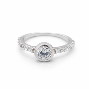 925 CZ TUBE SET CZ PAVE SHANK RING - 7MM <br/>M13545