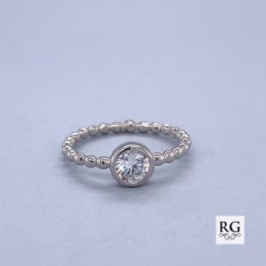 925 CZ TUBE SET TWISTED ROPE RING - 6MM <br/>M13550