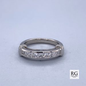 925 SQ CZ PAVE CHANNEL SET ETERNITY BAND - 4MM <br/>M13556