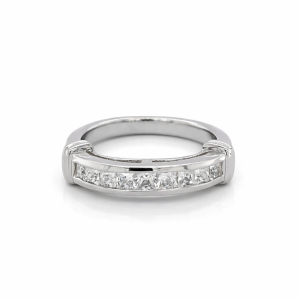 925 SQ CZ PAVE CHANNEL SET ETERNITY BAND - 4MM <br/>M13556
