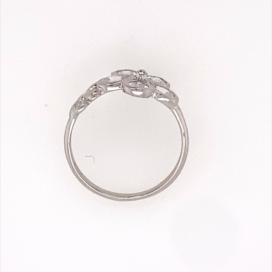 925 CZ PAVE BEZEL SET FLOWER RING - 11MM <br/>M13557 - Image 2