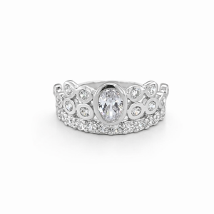 925 RND+OV TUBE+CLAW SET CROWN RING - 10MM <br/>M13558