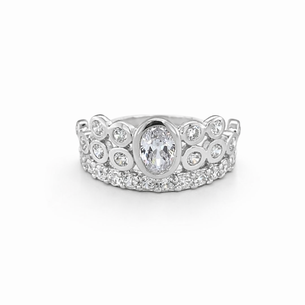 925 RND+OV TUBE+CLAW SET CROWN RING - 10MM <br/>M13558