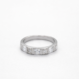 925 SQ+RND CZ PAVE BAR SET ETERNITY - 3MM <br/>M13559