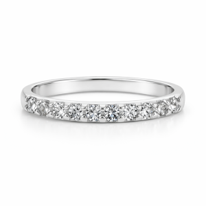 925 CZ PAVE SURFACE PRONG HALF ETERNITY - 3MM <br/>M13568