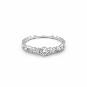 925 CZ PAVE MILLGR BEZEL SET DRESS RING - 4MM <br/>M13569