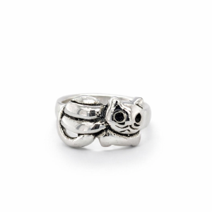 925 OXI SLEEPING CAT MIDI RING - 9MM <br/>M13574