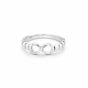 925 OPEN INFINITY+HEARTS MIDI RING - 5MM <br/>M13575