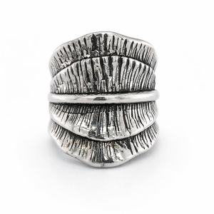 925 OXI HOL ELECTRO FORM BAMBOO ETCH RING - 18 <br/>M13601