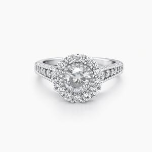 925 RG PL CZ PAVE MILLGR HALO DRESS RING - 11MM <br/>M13606