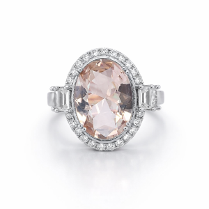 925 RG PL OVAL MORG CZ CHUNKY DRESS RING - 18MM  <br/>M13612