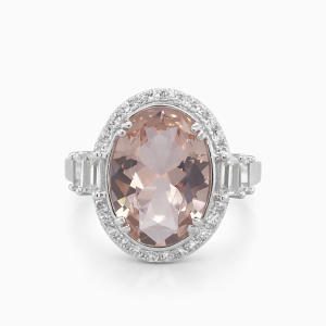 925 OVAL MORGANITE CZ CHUNKY DRESS RING - 18MM <br/>M13615