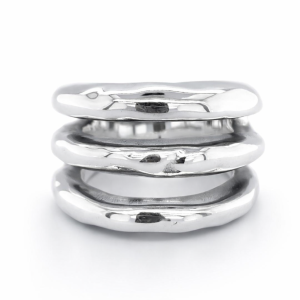 925 ELECTROFORM HAMMERED TRIP BAND RING - 20MM  <br/>M13618