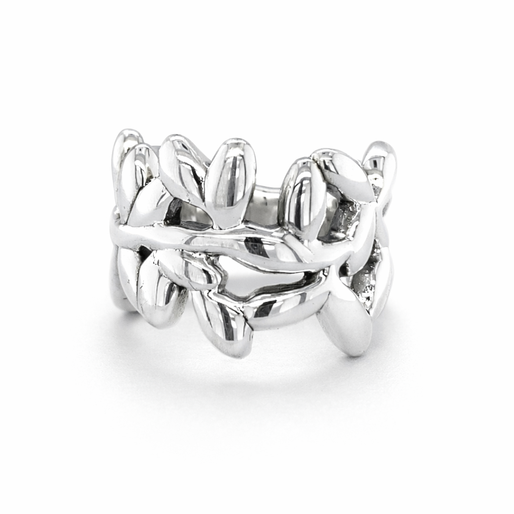 925 OXI ELECTROFORM IVY BRANCH RING - 16MM <br/>M13619