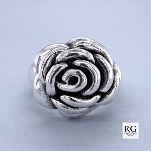 925 OXI ELECTROFORM ROSE RING - 20MM <br/>M13621