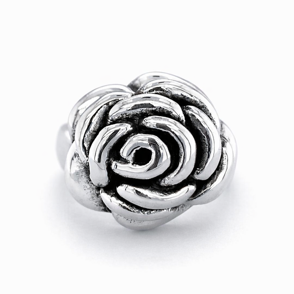 925 OXI ELECTROFORM ROSE RING - 20MM <br/>M13621