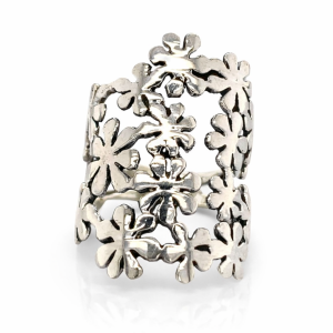 925 OXI DAISIES FILIGREE BROAD RING - 28MM <br/>M13626