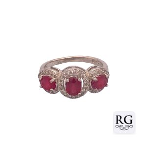 925 OVAL GEMSTONE+CZ PAVE DRESS RING <br/>M13628