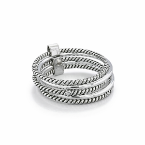 925 OXI PLAIN+ROPE 5 BAND RING - 6MM  <br/>M13629