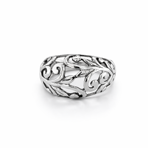 925 OXI HOLLOW FILIGREE DOME RING - 11MM <br/>M13636