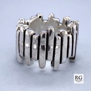 925 OXI ELECTROFORM STRANDS BAND RING - 18MM <br/>M13646