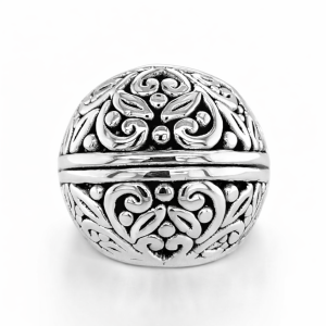 925 OXI ELECTROF LEAVES FIL DOME RING - 23MM <br/>M13648