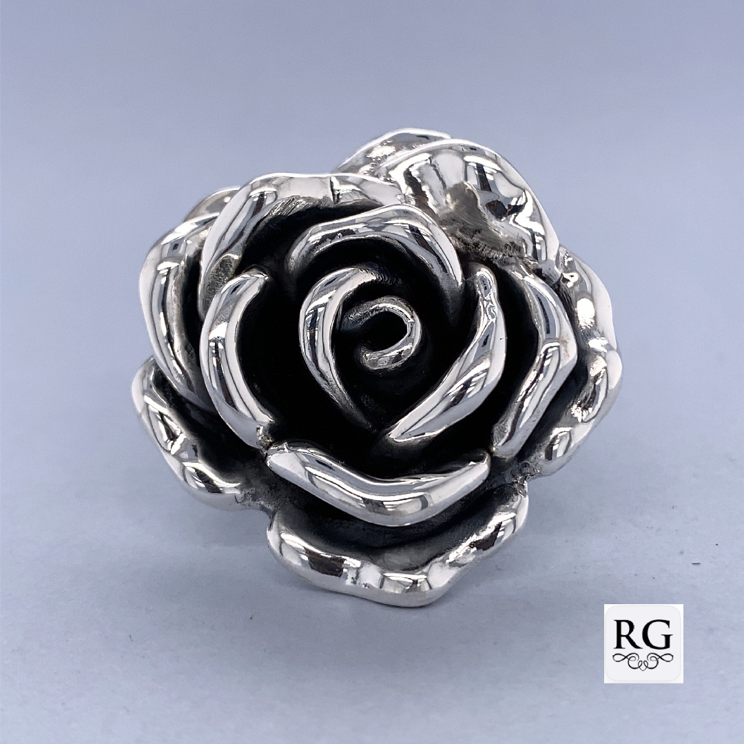 925 OXI ELECTROFORMING ROSE RING - 35MM <br/>M13659