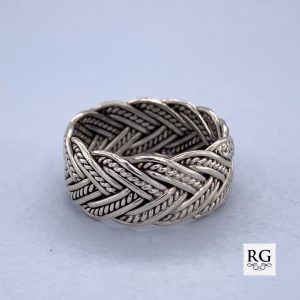 925 OXI BRAIDED BAND RING - 10MM <br/>M13669