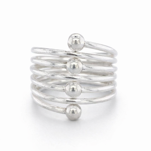 925 4 BALLS ON 7 STRAND RING - 20MM <br/>M13670