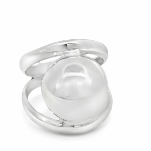 925 PLAIN HOL HALF BALL OPEN SHANK RING - 20MM  <br/>M13674