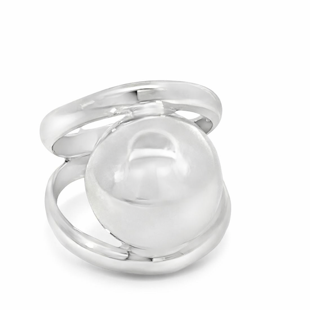 925 PLAIN HOL HALF BALL OPEN SHANK RING - 20MM <br/>M13674