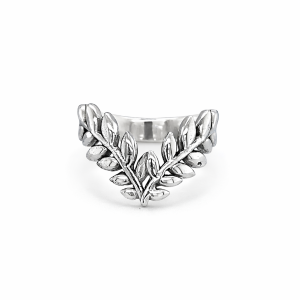 925 OXI OLIVE BRANCH WISHBONE RING - 15MM <br/>M13677