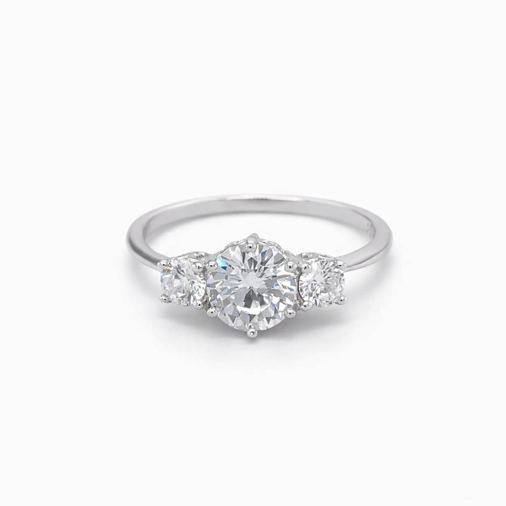925 TRIP CZ CLAW SET RING - 7MM <br/>M13680