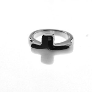 925 ELECTROFORM PLAIN SIDE CROSS RING - 15MM <br/>M13691