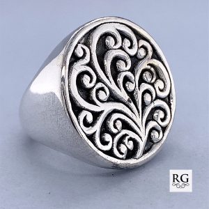 925 OXI ELECTROF FILIGREE RND BULKY RING - 27MM <br/>M13692