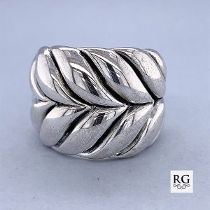 925 OXI ELECTROF PALM LEAF BULKY RING - 21MM <br/>M13699