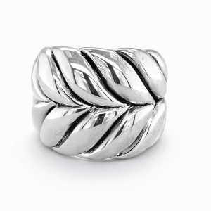 925 OXI ELECTROF PALM LEAF BULKY RING - 21MM <br/>M13699