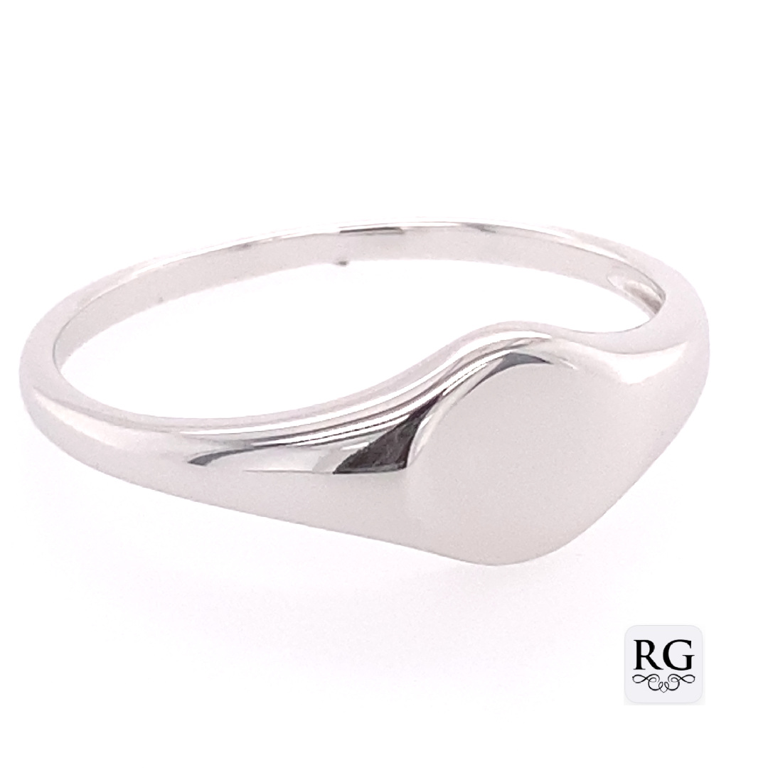 925 PLAIN RND MENS SIGNET RING - 8.4MM <br/>M13704 - Image 2