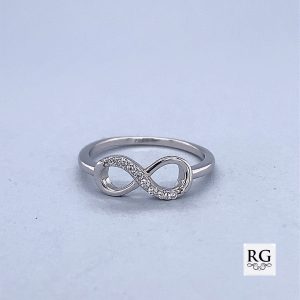 925 CZ PAVE OPEN CUT INFINITY RING - 6MM