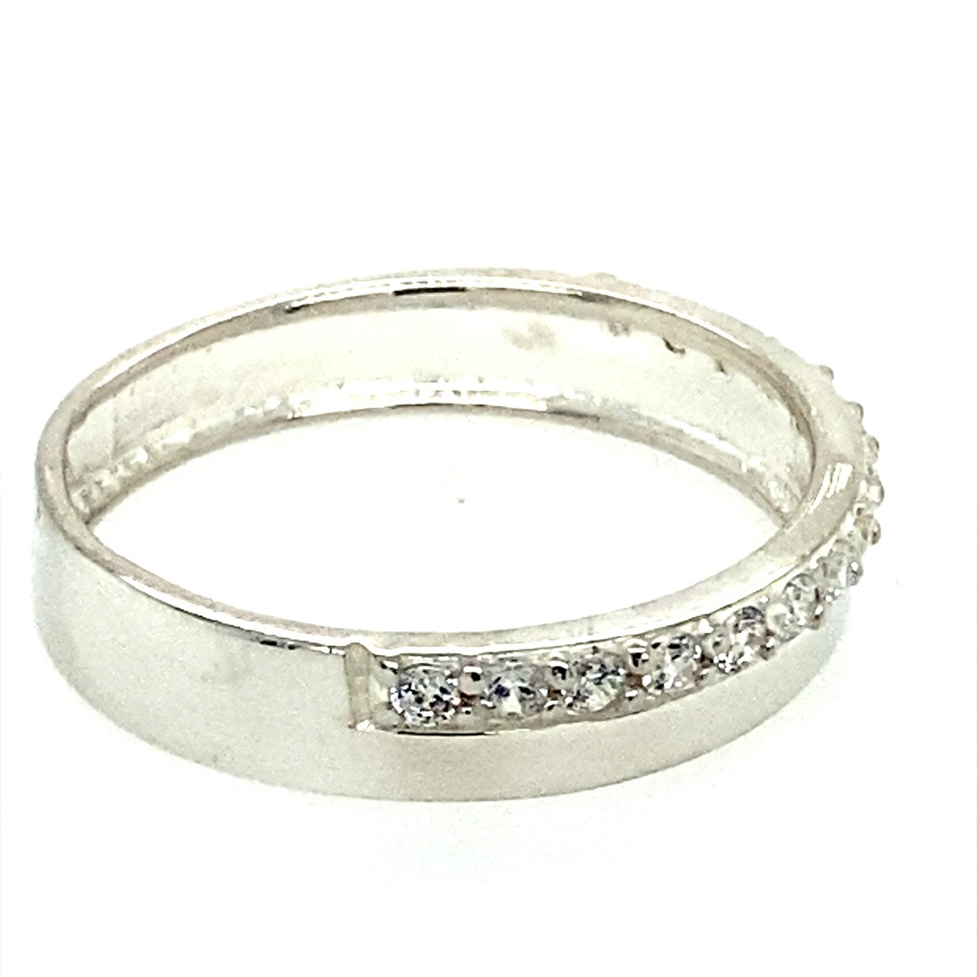 925 CZ PAVE+PLAIN DBL ETERNITY RING - 5MM <br/>M13742 - Image 2
