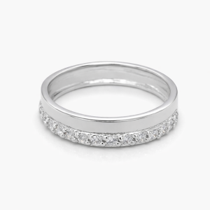 925 CZ PAVE+PLAIN DBL ETERNITY RING - 5MM <br/>M13742