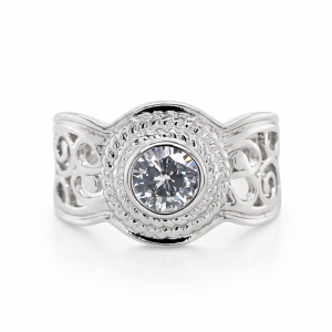 925 CZ DBL ROPE SWIRL FILIGREE RING - 14MM <br/>M13748