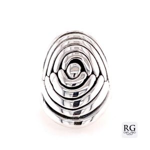 925 OXI ELECTROFORM OVAL SPIRAL RING - 34MM <br/>M13764