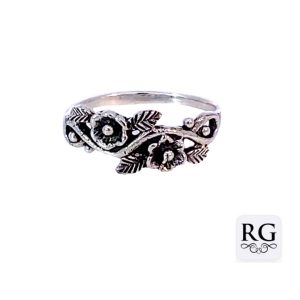 925 OXI DBL FLOWER FILIGREE RING - 7MM <br/>M13775