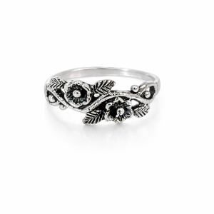 925 OXI DBL FLOWER FILIGREE RING - 7MM <br/>M13775