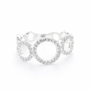 925 CZ PAVE OPEN CUT CIRCLES RING - 9MM <br/>M13776