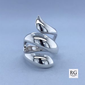 925 PLAIN BULKY TRIP STRAND RING - 35MM <br/>M13802